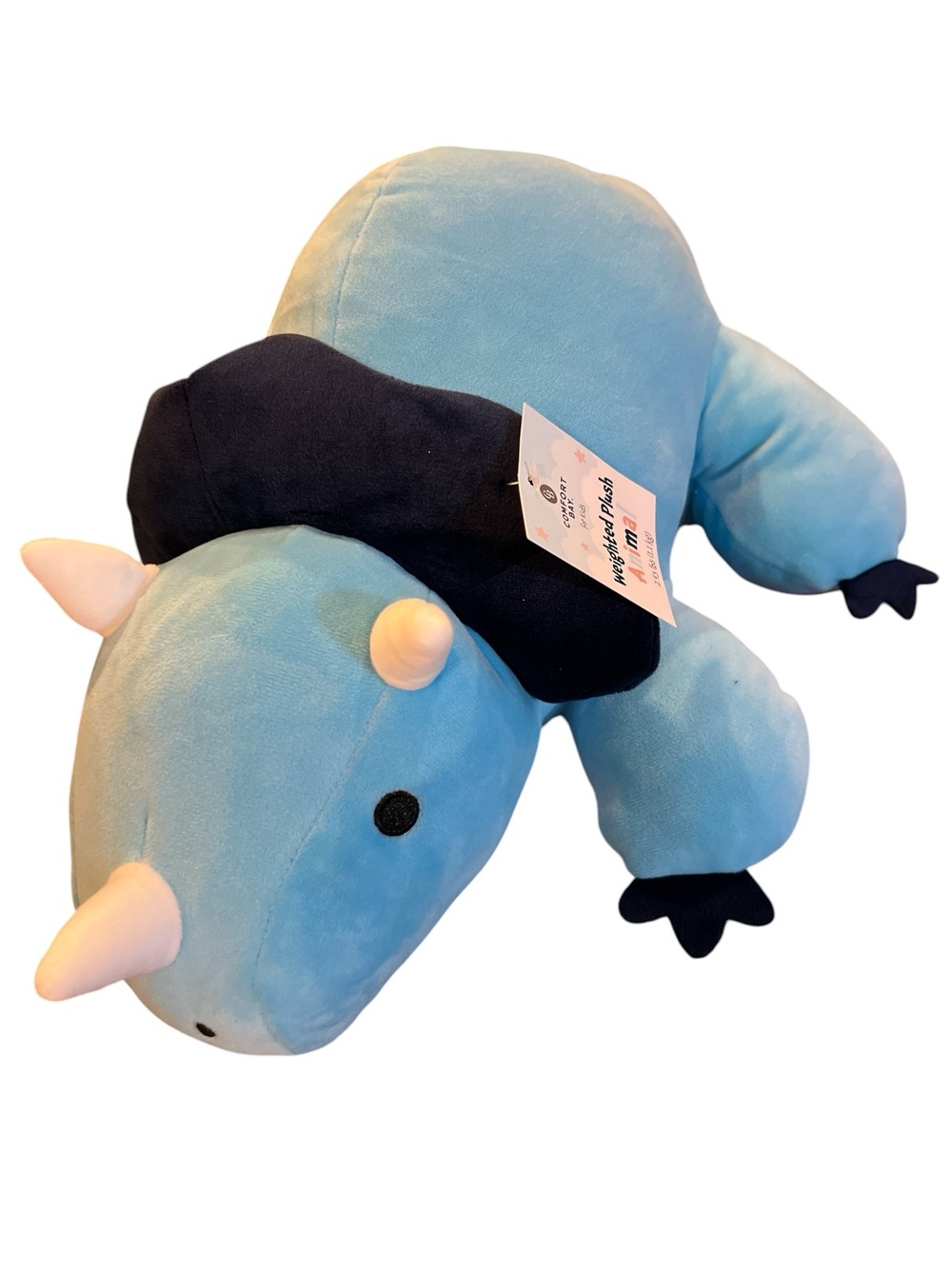 Weighted Plush Blue Triceratops Stuffed Dino Toy